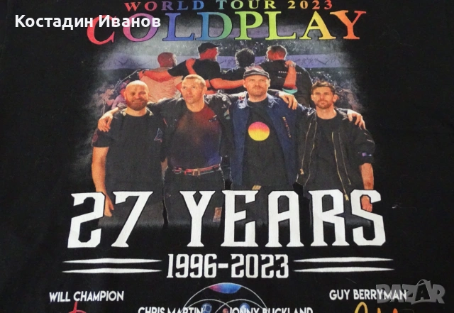 Coldplay Tour 2023 рок концерт тениска Колдплей, снимка 3 - Тениски - 54998088