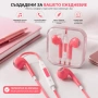 Слушалки с микрофон жични розови тип EarPods за телефон SP01446, Жични, 3.5мм жак, Вграден микрофон, снимка 3