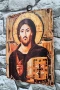 Икона Исус Христос Пантократор 18/13 см, художествен декупаж, снимка 3