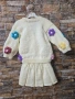 Детски плетен комплект – жилетка с цветя и пола *, снимка 2