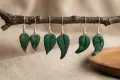 Обеци листенца ръчна изработка, снимка 2