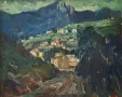 Картина, пейзаж от Смолян, худ. Д.Тодоров-Жарава (1901-1988), снимка 2