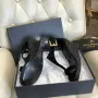 Balmain Suede T-Strap Wedge Sandal "Black/Gold" Дамски Черни Сандали На платформа Код ch2, снимка 5