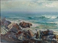 Стара Картина Вили Алеков Море, снимка 3