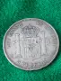 Сребърна монета 5 песети Испания 1891 година 52572, снимка 1