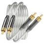 Нови Hi-Fi RCA аудио кабел 1.8 м 2 броя за усилвател саундбар субуфер сребърно ядро 24K позлата, снимка 1