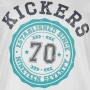 Бяла дамска тениска kickers със свеж принт и капси Ори, снимка 3