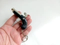 Винтидж ключодържател миниатюрен лят пистолет, снимка 3
