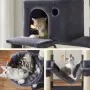 Драскалка за котки Dark Gray 206 см – XXL катерушка с къщички, хамаци и платформи, снимка 5