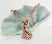 Колие от кристални розово злато перли SWAROVSKI., снимка 3