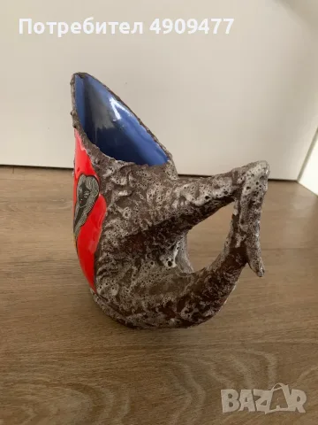 Рядка дизайнерска керамична кана Ceramica Titano – San Marino – Fat Lava – Mid-Century Modern, снимка 6 - Декорация за дома - 55638053