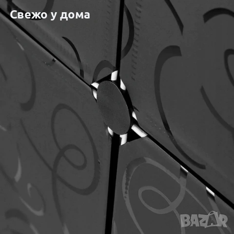 Модулен шкаф за обувки 4 модула – Черен органайзер с вратички на 8 нива, снимка 7 - Шкафове - 54790558