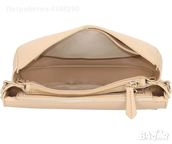POLOGRAND London Valentino ГОЛЯМА ЧАНТА С КАПАК БЕЖОВА VBS3XJ02, снимка 8 - Раници - 54100998