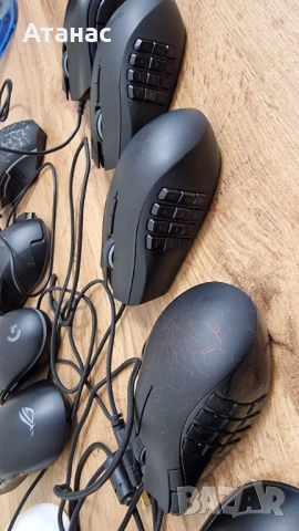 Лот 11 бр. геймърски лот мишки Razer, Logitech, ASUS + Оригинални аксесоари, снимка 2 - Клавиатури и мишки - 54346907