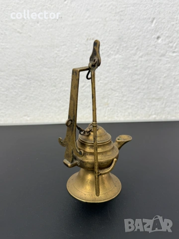 Колекционерска бронзова маслена лампа. №8019, снимка 6 - Колекции - 53974405