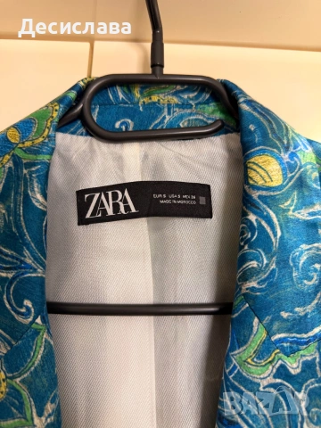 Женско сако ZARA с уникален принт – Размер S, снимка 5 - Сака - 55095147