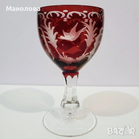 Шест чаши от Бохемско стъкло Egermann., снимка 5 - Колекции - 55289243
