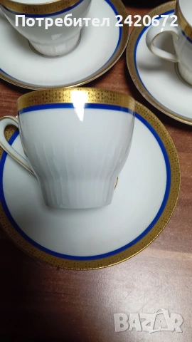 японски порцелан -чинии.Сервиз кобалт със злато Scherzer, снимка 2 - Антикварни и старинни предмети - 54076000