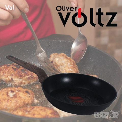 Тиган Voltz Paris, 24x4.8см., Топлинен сензор, Кован алуминий, Незалеп. покритие, Индукция, снимка 5 - Съдове за готвене - 54992506