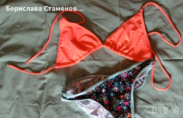 Бански горнище корал и шарено долнище