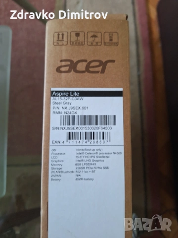 Неразопакован лаптоп Acer Aspire Lite 15, Intel® Celeron®,15.6'', Full HD, 8GB,256GB SSD, снимка 3 - Лаптопи за дома - 54916971