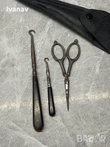 Винтидж комплект за копчета / плетене, снимка 2 - Антикварни и старинни предмети - 53956629