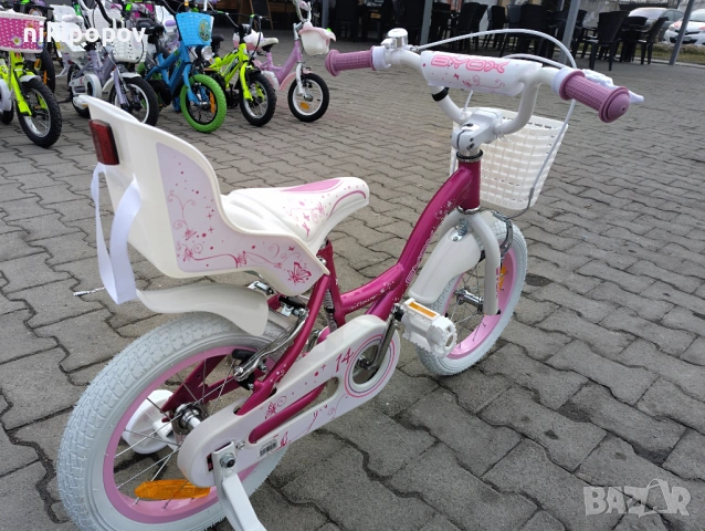 X Детски велосипед 14" FLOWER розов, снимка 4 - Велосипеди - 54395021