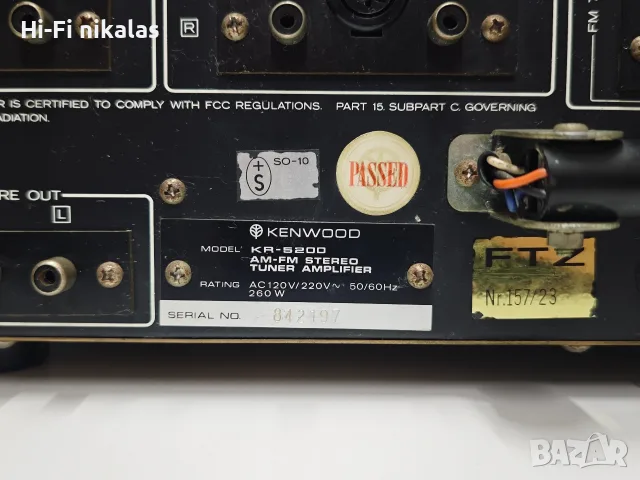 стерео усилвател ресийвър ретро Hi-Fi KENWOOD KR-5200, снимка 12 - Ресийвъри, усилватели, смесителни пултове - 55649912