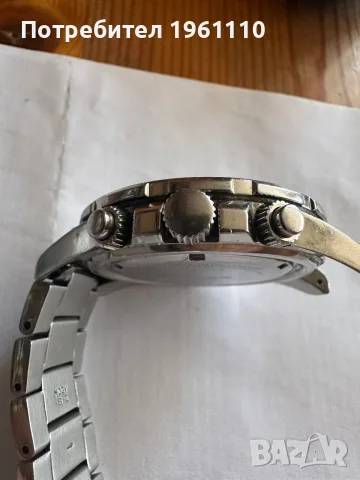 SEIKO, Мъжки кварцов часовник аналогов хронограф WR 100M син циферблат., снимка 5 - Антикварни и старинни предмети - 55475699