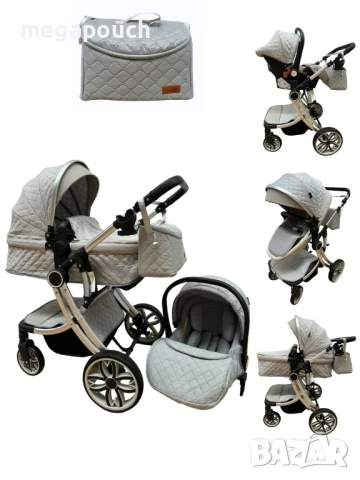 Бебешка количка L-Sun Egg 3в1 с столче за кола, снимка 3 - Детски колички - 54257996