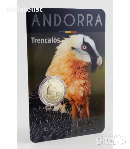 Андора 2025 - 2 евро - Фауна - Брадат лешояд Coincard BU