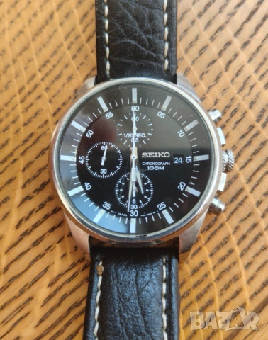 Seiko chronograph в добро състояние 43мм, 100м водоустойчивост, бартер
