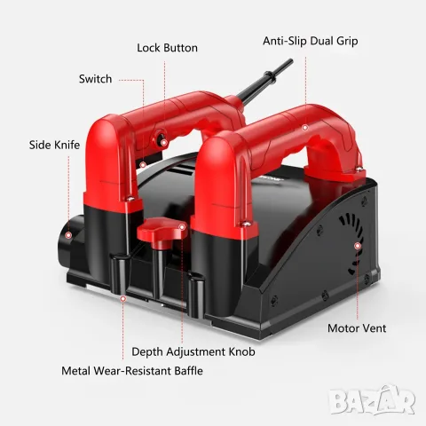 Електрическа шлайфмашина 1200W 3000RPM 220V Ренде за стени, снимка 4 - Шлайфмашини - 55330109