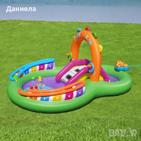 Надуваем детски воден парк с пързалка, фонтан и музикални игри – 295 x 190 x 137 см, снимка 6 - Други стоки за дома - 54858009