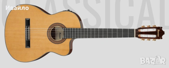 Нова електроакустична класическа китара Ibanez GA6CE, Amber High Gloss + калъф