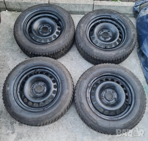 4 бр. Зимни гуми 195/65 R15 с оригинални железни джанти за Opel (GM) 5х110, снимка 3 - Гуми и джанти - 54611464