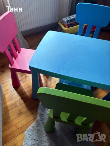 Масичка и 4 стола Mammut Ikea, снимка 4 - Мебели за детската стая - 54286951