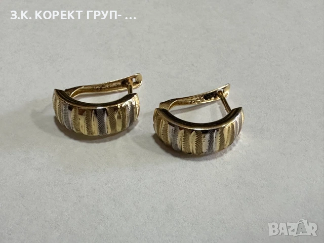 Златни дамски обеци 14K – 1,71 г, снимка 3 - Обеци - 55115880