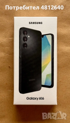 Нов смартфон GSM SAMSUNG GALAXY A16 A165 BLACK 6.70 ", 128 GB, RAM 4 GB, 50+5+2 MP