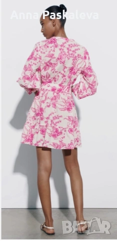 Рокля Zara 100% памук, снимка 2 - Рокли - 54667927