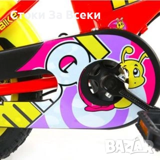 Детски велосипед с кош и помощни колела различни размери - син или червен, снимка 11 - Детски велосипеди, триколки и коли - 55108854