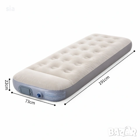 Матрак за палатка с помпа, единичен, Надуваемо легло, 190см, снимка 6 - Къмпинг мебели - 54340238