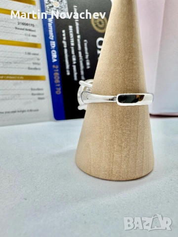 Сребърен пръстен с мойсанит (Диамант) 5 карата, снимка 5 - Пръстени - 54117287