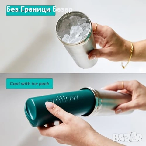 Нова термо бутилка Охладител за кърма Elvie 473 мл, без BPA, за път и работа, снимка 3 - Аксесоари за кърмачки - 55219866