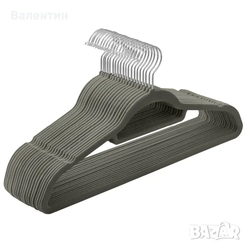 Комплект от 20 кадифени закачалки