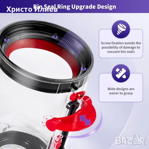 Контейнер за прах казанче с HEPA филтър за Dyson V11, снимка 4 - Прахосмукачки - 55651722