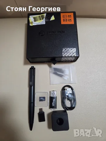 4K камера химикалка – Скрито видео с аудио запис, 64GB памет 