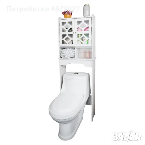 Waterproof Bathroom   стилен шкаф за баня над тоалетна 48 х 23 х 150 см;, снимка 5 - Шкафове - 55609418