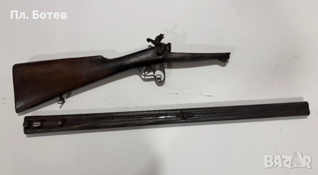 Стара двуцевна пушка, снимка 10 - Антикварни и старинни предмети - 54017604