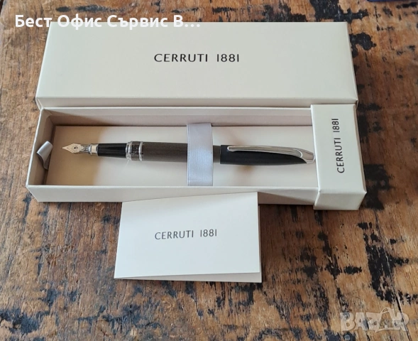писалка Cerruti 1881 Черути Abbey Diamond Gun черен мат с диамантено гравиран корпус в кутия, снимка 2 - Ученически пособия, канцеларски материали - 54792242